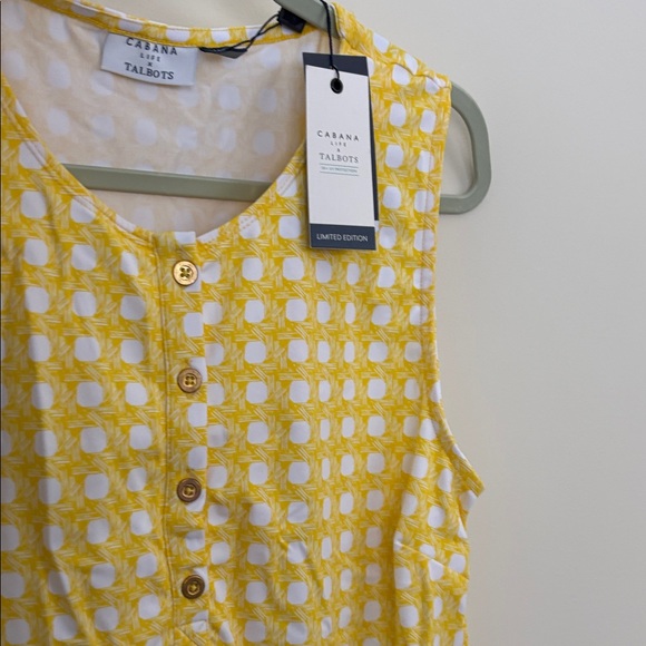 Cabana life UPF 50 Sleeveless Yellow gingham Shift Dress NWT - Picture 9 of 9